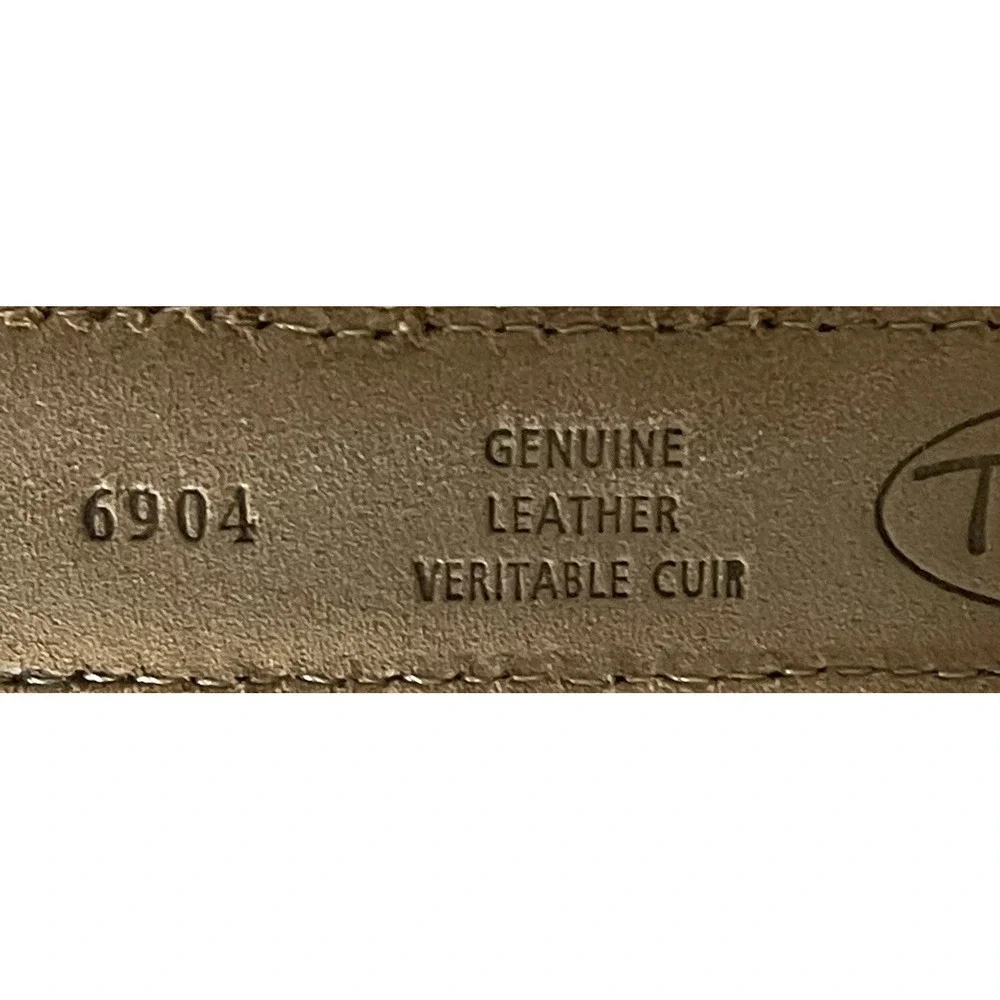 Talbots Italy Genuine Leather Woven Belt Beige Medium 6904 Women EUC